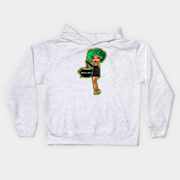 Witch Brat Kids Hoodie by Lewd Crude Never Rude